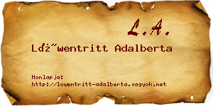 Löwentritt Adalberta névjegykártya